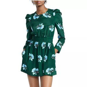 Maje Silk Ikoise Pleated Floral Print Playsuit